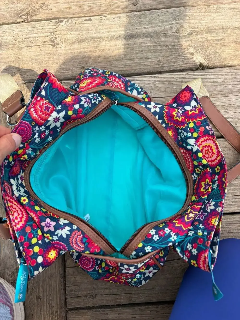 Lily Bloom Landon Triple Section Satchel Floral Multi-Color Handbag
